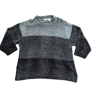 White Stag Gray Color Block Chunky Knit Sweater Size 22W/24W